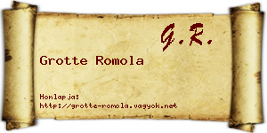 Grotte Romola névjegykártya